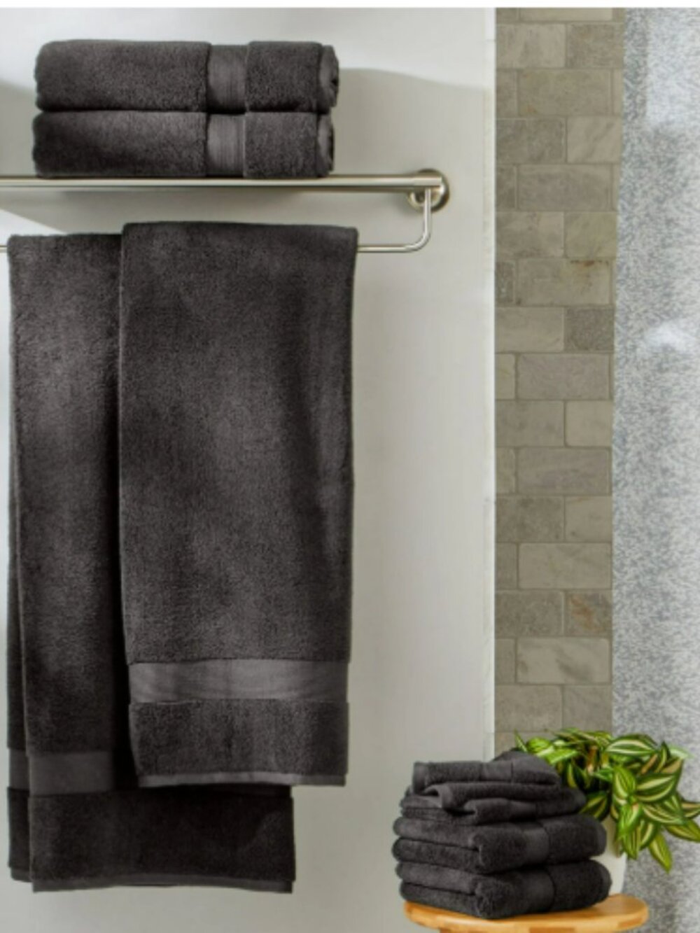Better Homes And Gardens Charcoal Gray Bath Towel Set - Picture 5 of 5